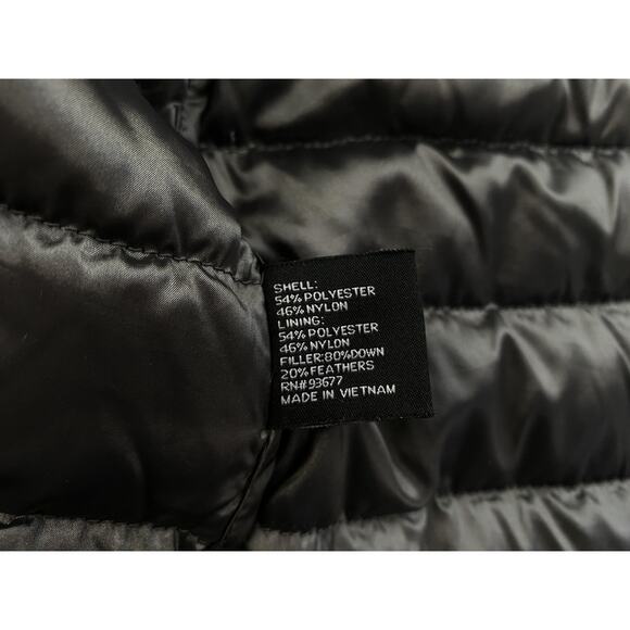 ANA Packable Premium Down Jacket Womens 1X Black Puffer Hide Away Hood Hooded - Picture 9 of 14